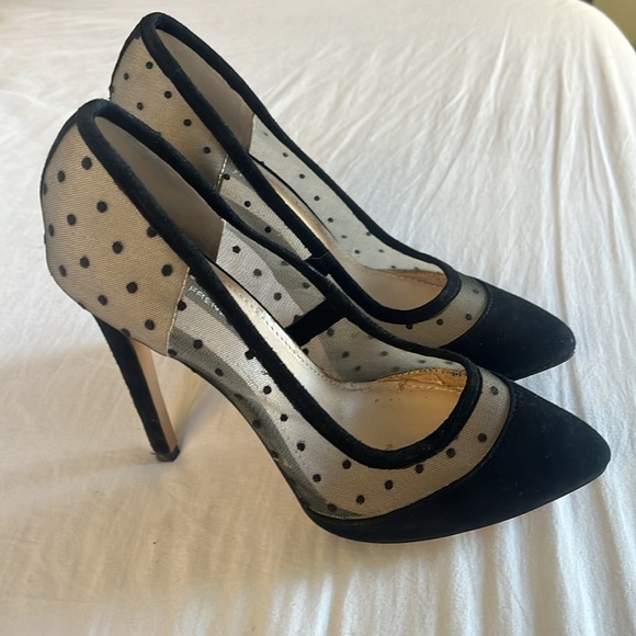 French Connection velvet and net pinup style heels - Picture 2 of 3